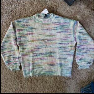 Vylette- Kohl's house brand- Multicolor fuzzy cropped sweater. Sz L